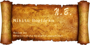 Nikits Boglárka névjegykártya